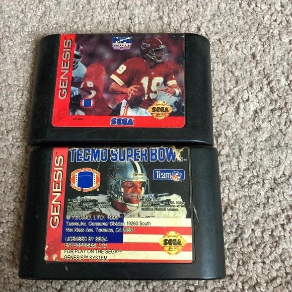 Vintage Sega Genesis NFL Football 94 and Tecmo Super Bowl